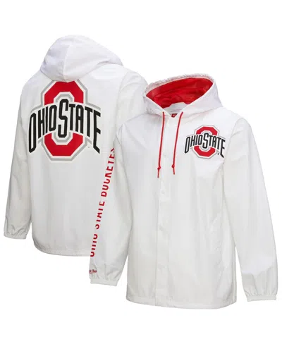 Mitchell & Ness Men's White Ohio State Buckeyes Coaches Full-snap Hoodie Jacket