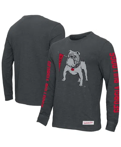 MITCHELL & NESS MEN'S CHARCOAL GEORGIA BULLDOGS TEAM PRIDE LONG SLEEVE T-SHIRT