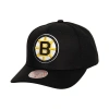 MITCHELL & NESS MITCHELL & NESS BLACK BOSTON BRUINS TEAM GROUND PRO ADJUSTABLE HAT