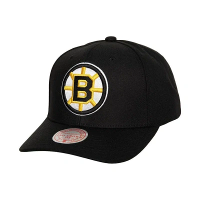 Mitchell & Ness Men's  Black Boston Bruins Team Ground Pro Adjustable Hat In Black/yellow