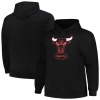 MITCHELL & NESS MITCHELL & NESS BLACK CHICAGO BULLS HARDWOOD CLASSICS BIG & TALL PULLOVER HOODIE