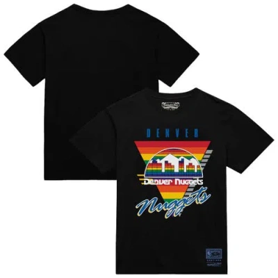 Mitchell & Ness Black Denver Nuggets Worldwide Collection Tri-logo T-shirt