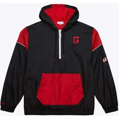 Mitchell & Ness Men's Black Georgia Bulldogs Anorak Vintage Logo Half-zip Hoodie Jacket