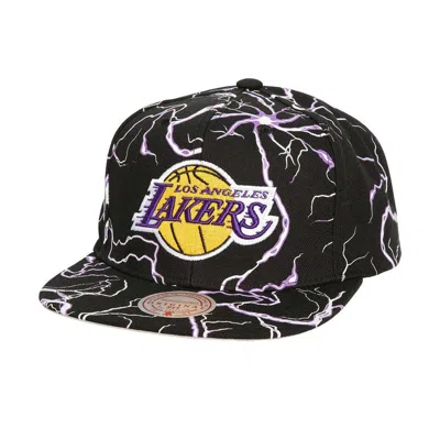 Mitchell & Ness Black Los Angeles Lakers Storm Season Snapback Hat