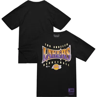 Mitchell & Ness Black Los Angeles Lakers Worldwide Collection Glow Up T-shirt