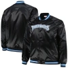 Mitchell & Ness Black Minnesota Timberwolves Big & Tall Hardwood Classics Wordmark Satin Raglan Full In Black