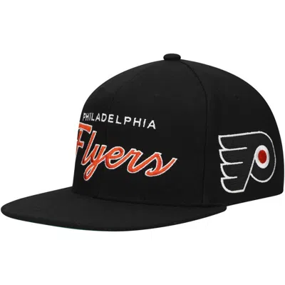 Mitchell & Ness Mitchell Ness Men's Black Philadelphia Flyers Core Team Script 2.0 Snapback Hat