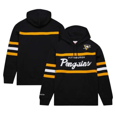 Mitchell & Ness Men's  Black Pittsburgh Penguins Head Coach Pullover Hoodie