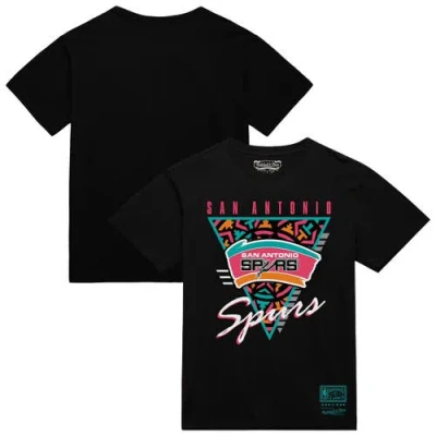 Mitchell & Ness Black San Antonio Spurs Worldwide Collection Tri-logo T-shirt