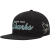 Mitchell & Ness Men's  Black San Jose Sharks Core Team Script 2.0 Snapback Hat In Black