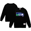 Mitchell & Ness Black Seattle Seahawks Basic Fleece Pullover Sweatshirt In Black