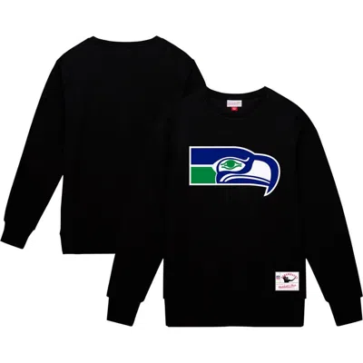 Mitchell & Ness Black Seattle Seahawks Basic Fleece Pullover Sweatshirt