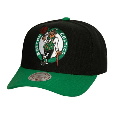 Mitchell & Ness Men's  Black, Kelly Green Boston Celtics Soul Xl Logo Pro Crown Snapback Hat In Black,kelly Green