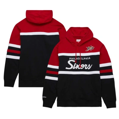 Mitchell & Ness Men's Black Philadelphia 76ers Big Tall Hardwood Classics Head Coach Pullover Hoodie