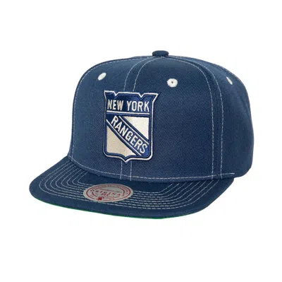 Mitchell & Ness Blue New York Rangers Energy Contrast Natural Snapback Hat