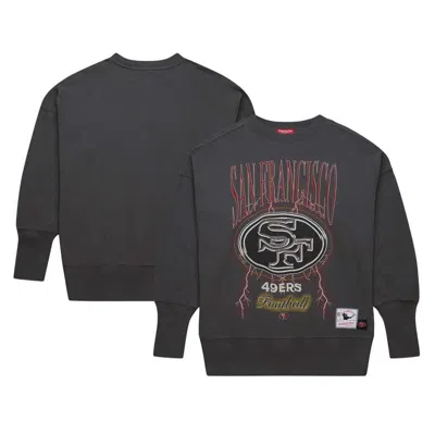Mitchell & Ness Charcoal San Francisco 49ers Distressed Logo 4.0 Pullover Sweatshirt