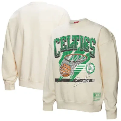 Mitchell & Ness Cream Boston Celtics Brush Bucket Pullover Sweatshirt