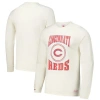 Mitchell & Ness Cream Cincinnati Reds Arched Logo Slub Long Sleeve T-shirt In Cream