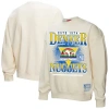 Mitchell & Ness Women's Cream Denver Nuggets Oversprayed Pullover Sweatshirt In Cream