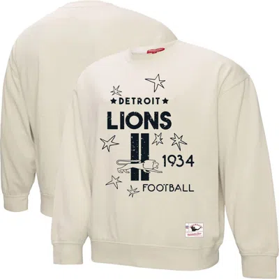 Mitchell & Ness Cream Detroit Lions Shooting Stars Pullover Sweatshirt