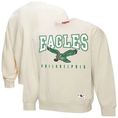 Mitchell & Ness Women's Cream Philadelphia Eagles Fandom Fleece Pullover Sweatshirt