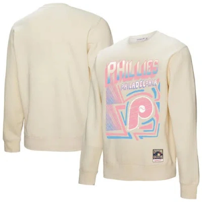 Mitchell & Ness Cream Philadelphia Phillies Sidewalk Sketch Pullover Sweatshirt