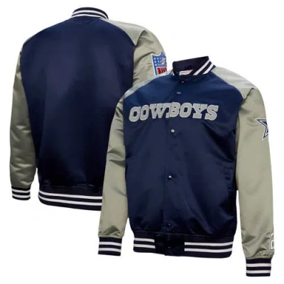 Mitchell & Ness Men's Deion Sanders Navy Dallas Cowboys Retired Player Graphic Full-zip Satin Jacket