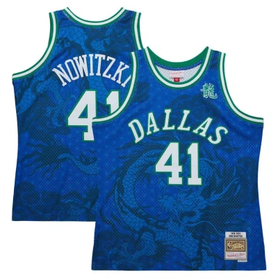 Mitchell & Ness Dirk Nowitzki Blue Dallas Mavericks 1998-2019 Hardwood Classics Asian Heritage 6.0 S