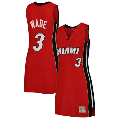 Mitchell & Ness Women's  Dwyane Wade Red Miami Heat 2005 Hardwood Classics Name And Number Player Jer