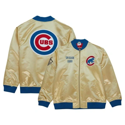 Mitchell & Ness Kids'  Gold Chicago Cubs Og 2.0 Lightweight Satin Full-zip Jacket