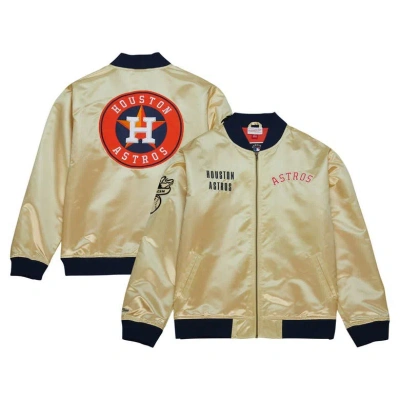 Mitchell & Ness Men's  Gold Houston Astros Og 2.0 Lightweight Satin Full-zip Jacket