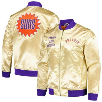 Mitchell & Ness Gold Phoenix Suns Team Og 2.0 Vintage Logo Satin Full-zip Jacket