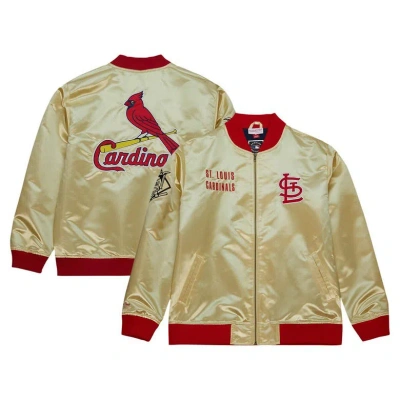 Mitchell & Ness Kids'  Gold St. Louis Cardinals Og 2.0 Lightweight Satin Full-zip Jacket