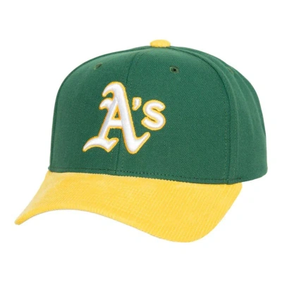 Mitchell & Ness Men's  Green Oakland Athletics Corduroy Pro Snapback Hat