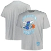 MITCHELL & NESS MITCHELL & NESS HEATHER GRAY CHARLOTTE HORNETS BIG & TALL HARDWOOD CLASSICS VINTAGE LOGO T-SHIRT