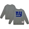 Mitchell & Ness Heather Gray New York Giants Basic Fleece Pullover Sweatshirt In Heather Gray