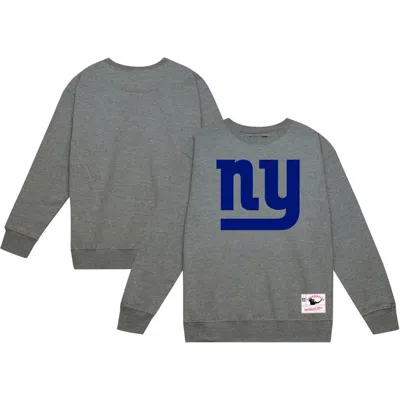 Mitchell & Ness Heather Gray New York Giants Basic Fleece Pullover Sweatshirt