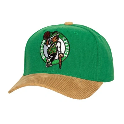 Mitchell & Ness Men's  Kelly Green Distressed Boston Celtics Corduroy Pro Crown Adjustable Hat