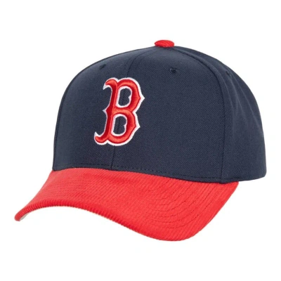 Mitchell & Ness Navy Boston Red Sox Corduroy Pro Snapback Hat In Blue