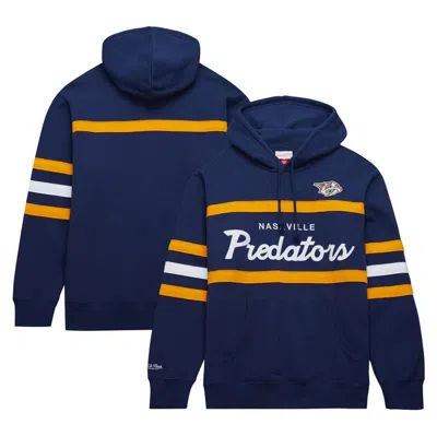 Mitchell & Ness Men's  Navy Nashville Predators Head Coach Pullover Hoodie