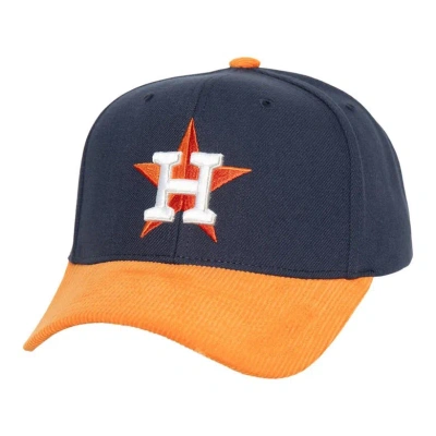 Mitchell & Ness Navy/orange Houston Astros Corduroy Pro Snapback Hat In Multi