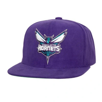 Mitchell & Ness Purple Charlotte Hornets Sweet Suede Snapback Hat