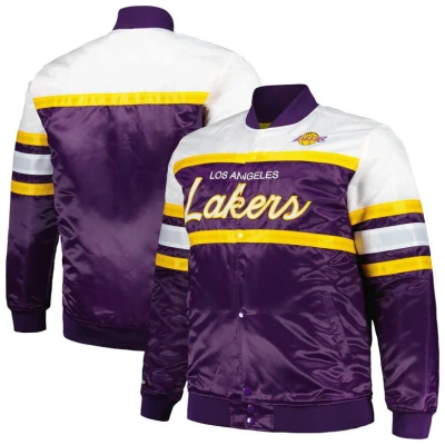 Mitchell & Ness Purple/gold Los Angeles Lakers Big & Tall Heavyweight Full-snap Satin Jacket