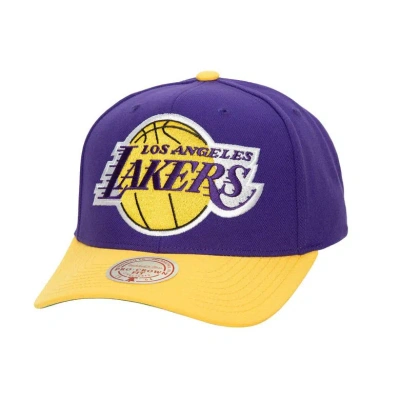 Mitchell & Ness Men's  Purple, Gold Los Angeles Lakers Soul Xl Logo Pro Crown Snapback Hat In Purple,gold