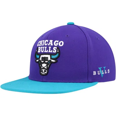 Mitchell & Ness Purple/teal Chicago Bulls Core Snapback Hat In Blue