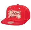Mitchell & Ness Mitchell Ness Men's Red Philadelphia 76ers Energy Contrast Snapback Hat In Red