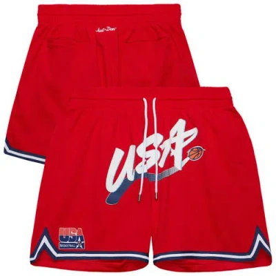 Mitchell & Ness Red Usa Basketball Practice Shorts
