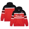 Mitchell & Ness Men's  Red, Black Carolina Hurricanes Head Coach Pullover Hoodie In Red