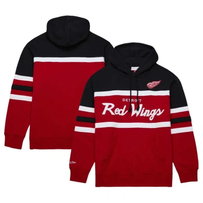 Mitchell & Ness Red/black Detroit Red Wings Head Coach Pullover Hoodie