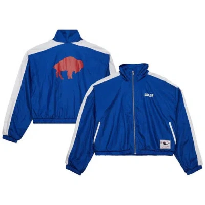 Mitchell & Ness Royal Buffalo Bills Nylon Cropped Full-zip Jacket
